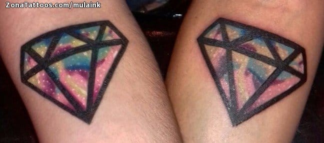 Foto de tatuaje Diamantes, Parejas, Acuarela