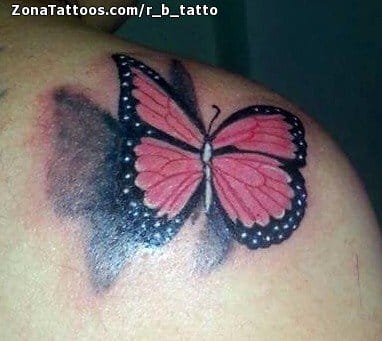 Foto de tatuaje Mariposas, Hombro, Insectos