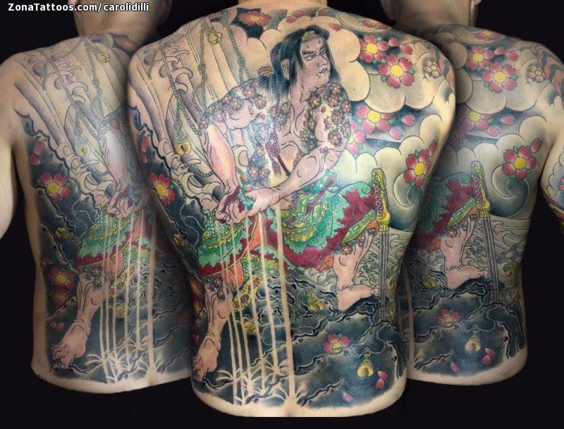 Foto de tatuaje Orientales, Flores, Nubes