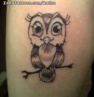 Foto de tatuaje Búhos, Aves, Animales