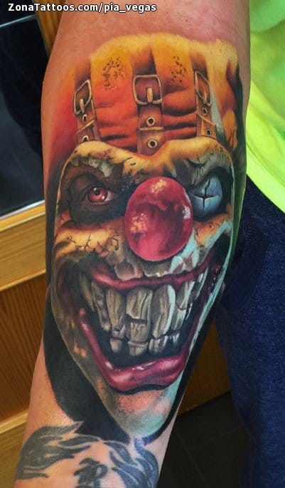 Tattoo photo Clowns, Horror, Forearm