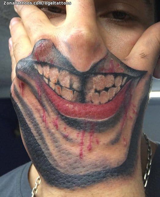 Tattoo photo Mouths, Hand, Blood