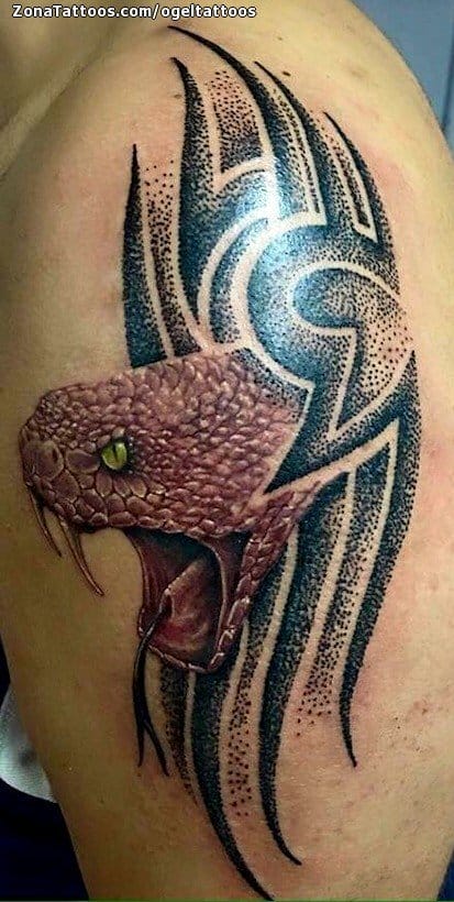 Tattoo photo Snakes, Tribal, Pointillism