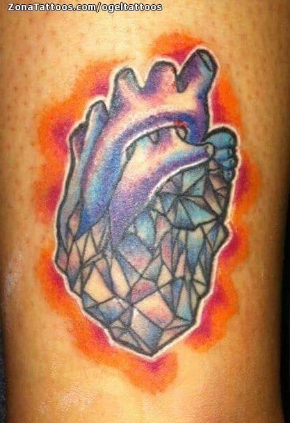 Tattoo photo Hearts, Geometrics