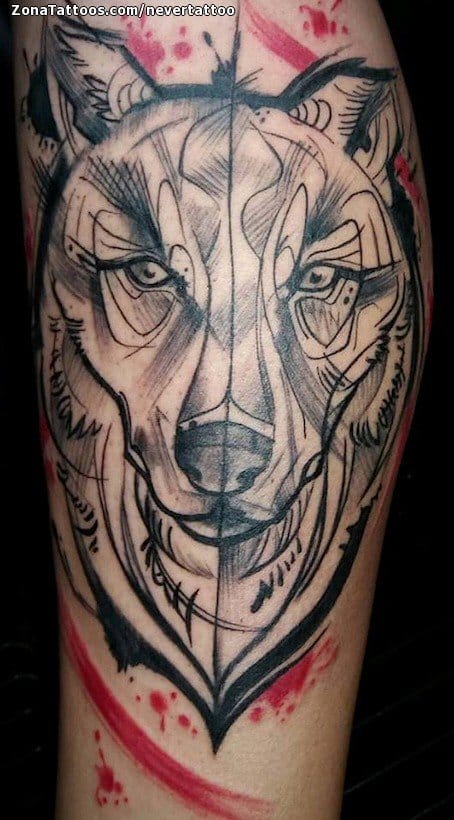 Foto de tatuaje Lobos, Animales, Manchas