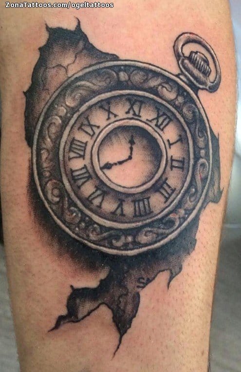 Tattoo photo Clocks, Cracks