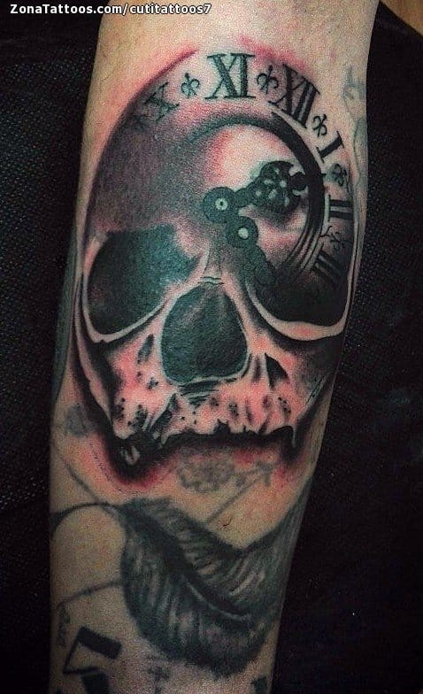 Foto de tatuaje Calaveras, Relojes, Góticos