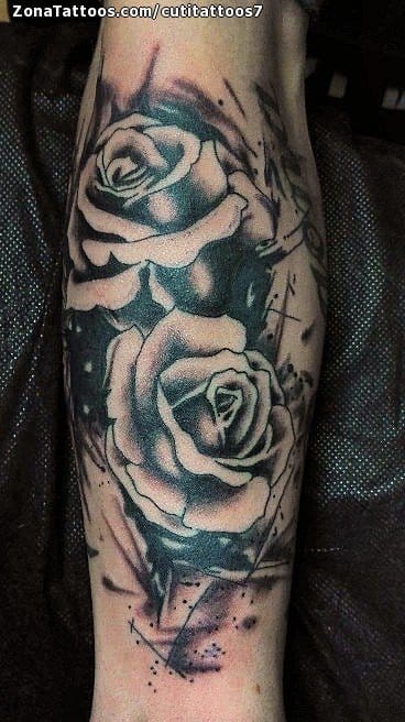 Tattoo photo Flowers, Roses, Spots