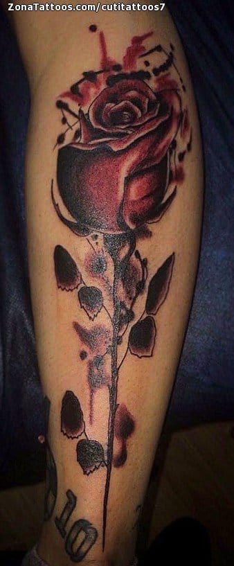 Tattoo photo Roses, Flowers, Watercolor