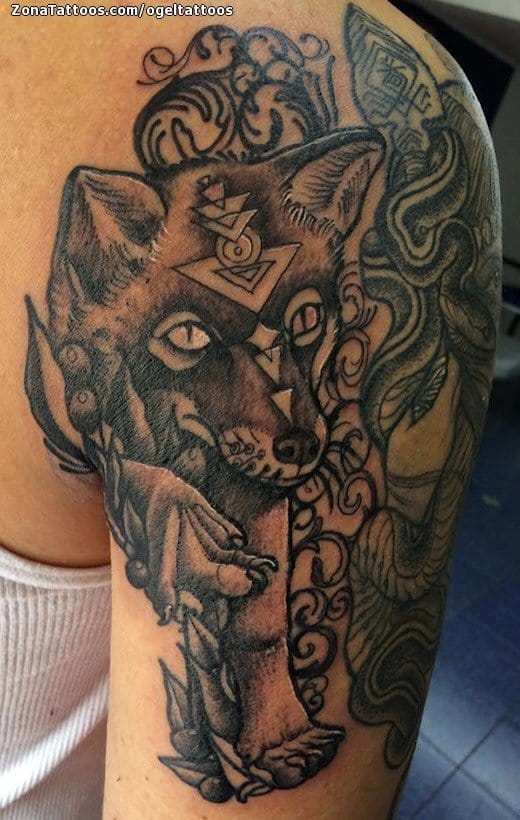 Foto de tatuaje Zorros, Animales, Hombro