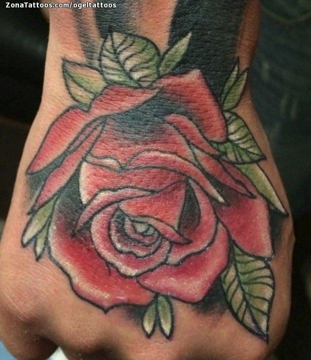 Tattoo photo Roses, Flowers, Hand