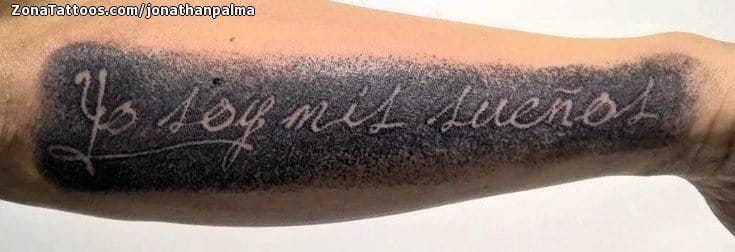 Foto de tatuaje Letras, Frases, Puntillismo