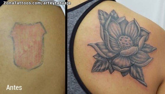 Foto de tatuaje Lotos, Cover Up, Flores