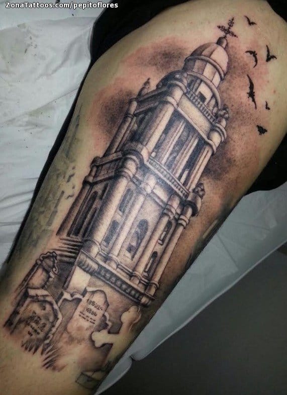 Foto de tatuaje Edificios, Cementerios