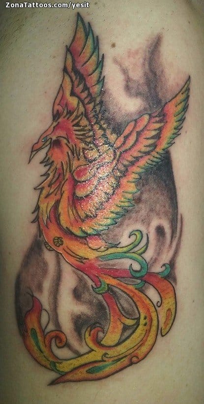 Foto de tatuaje Ave Fénix, Fantasía