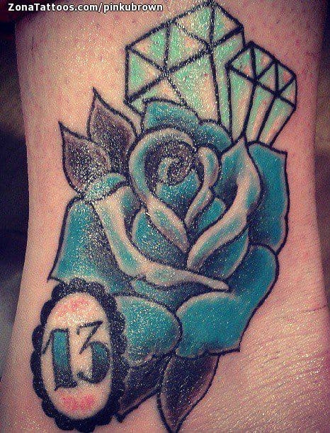 Tattoo photo Roses, Flowers, Diamods