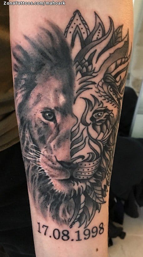 Tattoo photo Lions, Animals