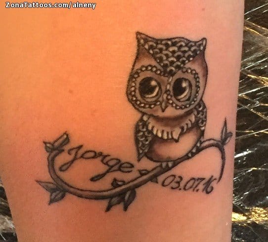 Tattoo photo Owls, Birds, Animals