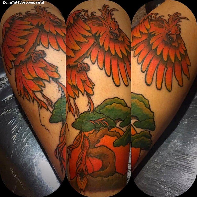 Tattoo photo Phoenix, Trees