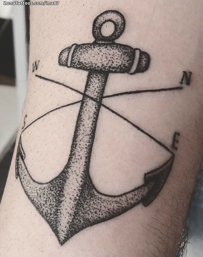 Foto de tatuaje Anclas, Puntillismo