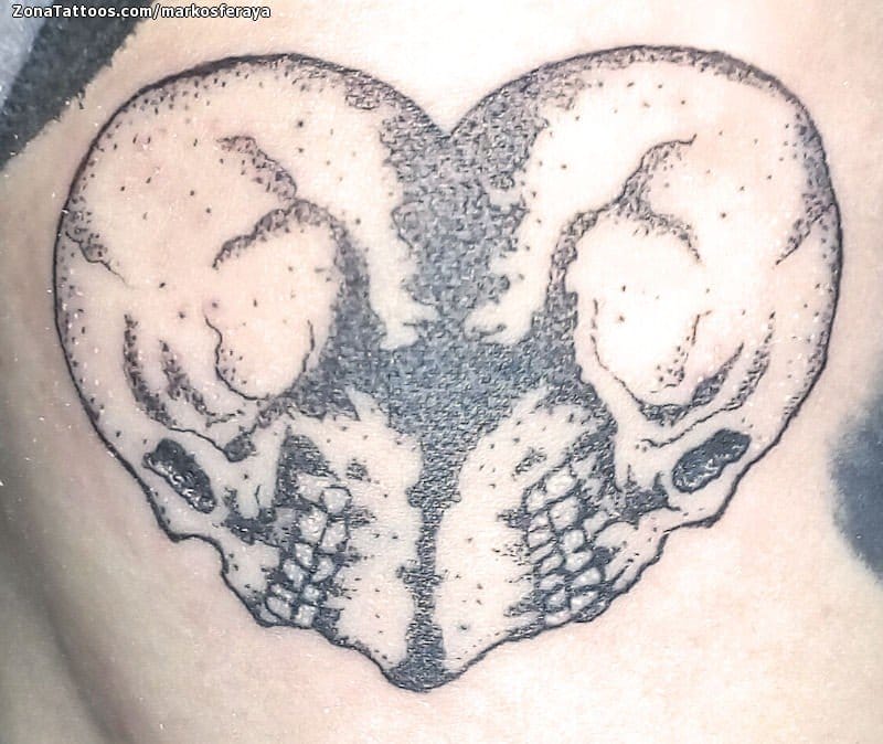 Foto de tatuaje Calaveras, Góticos, Puntillismo