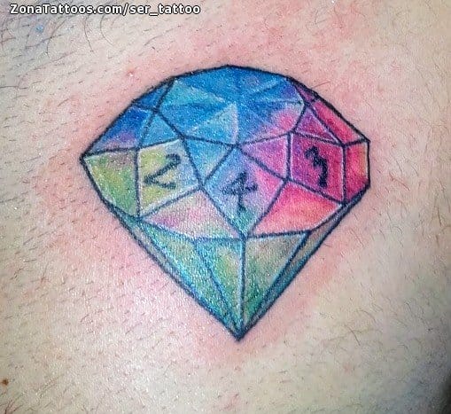 Tattoo photo Dice, Watercolor