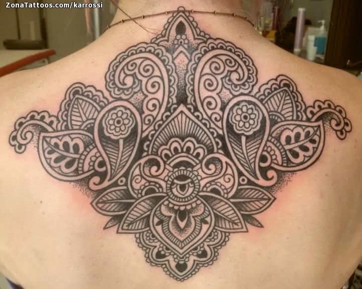 Tattoo photo Mandalas, Back, Pointillism