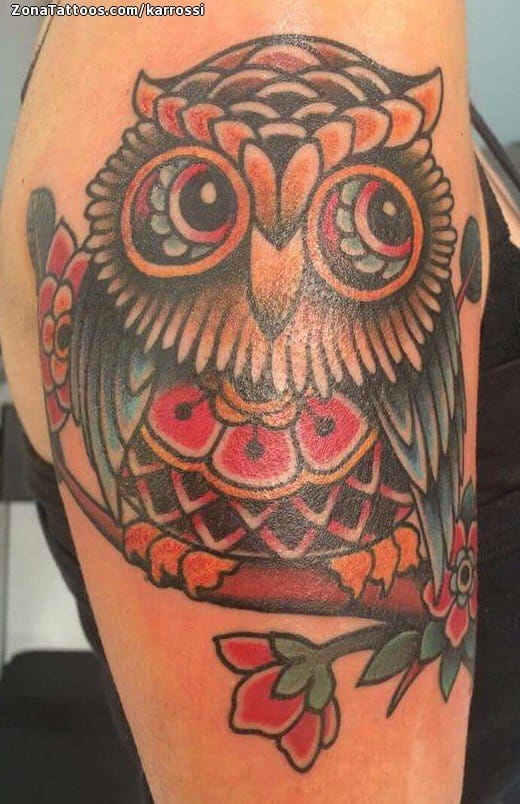 Tattoo photo Owls, Birds, Animals