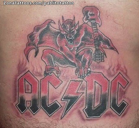 Tattoo photo ACDC, Demons, Music