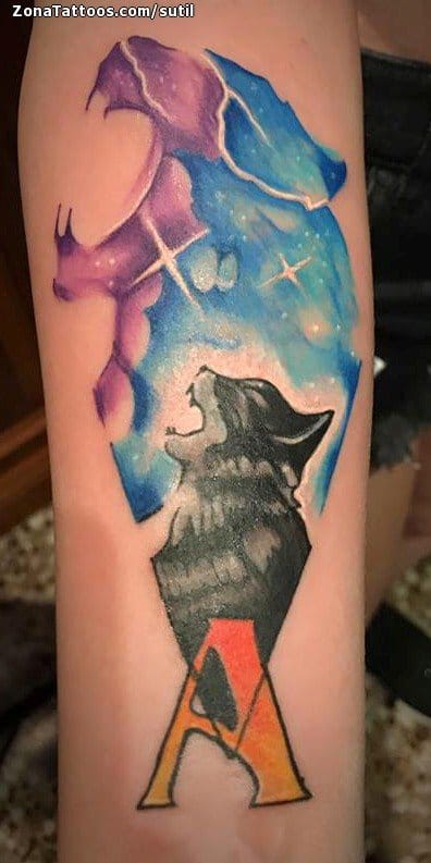 Foto de tatuaje Gatos, Panteras, Iniciales