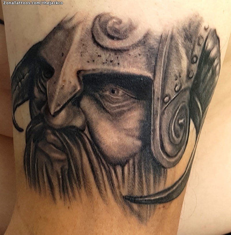 Foto de tatuaje Vikingos, Yelmos, Rostros