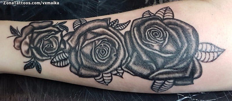 Tattoo photo Roses, Flowers, Forearm