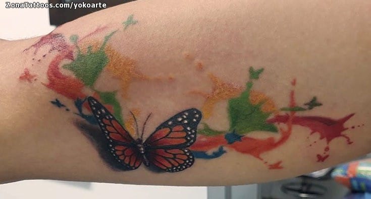 Foto de tatuaje Mariposas, Insectos, Acuarela