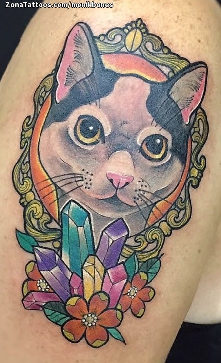 Foto de tatuaje Gatos, Animales, Ornamentos