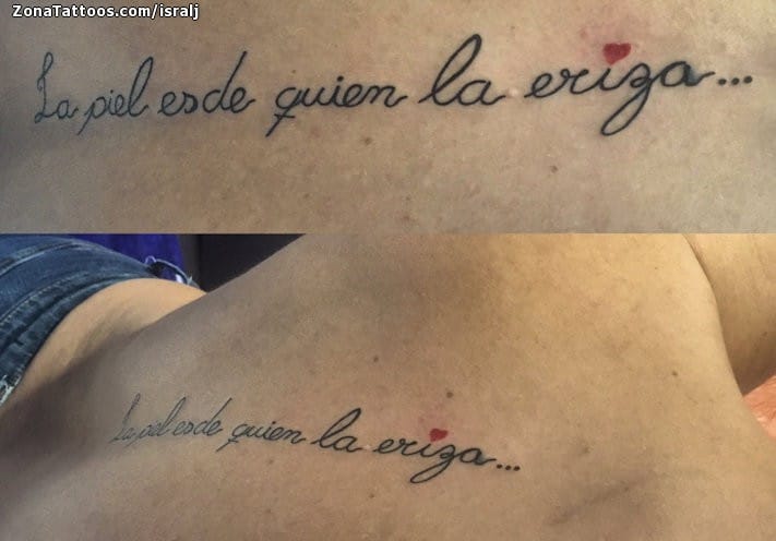 Foto de tatuaje Frases, Letras, Espalda