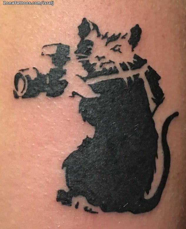 Tattoo photo Banksy, Cats, Animals