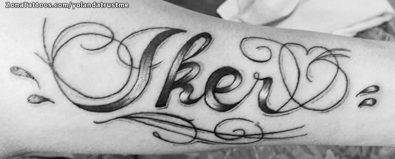 Tattoo photo Iker, Names, Letters