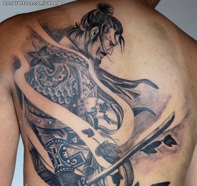 Foto de tatuaje Samurais, Espalda, Orientales