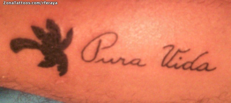 Tattoo photo Pura Vida, Letters