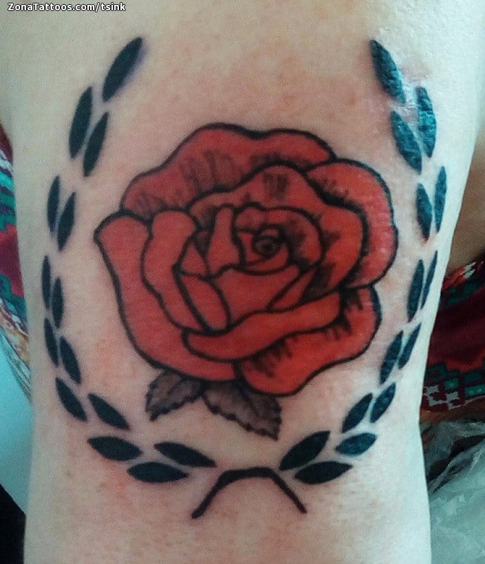 Foto de tatuaje Rosas, Laureles, Flores