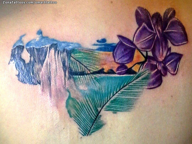 Tattoo photo Flowers, Landscapes