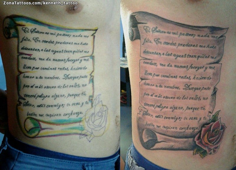 Foto de tatuaje Pergaminos, Frases, Letras