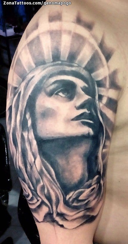 Foto de tatuaje Vírgenes, Religiosos, Hombro