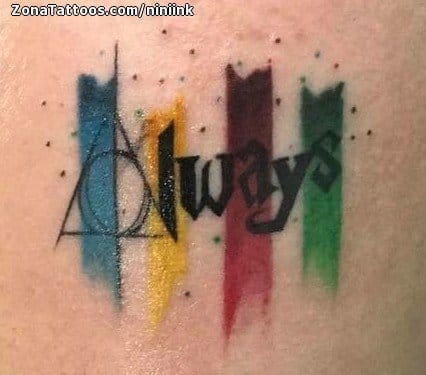 Foto de tatuaje Harry Potter, Acuarela, Cine