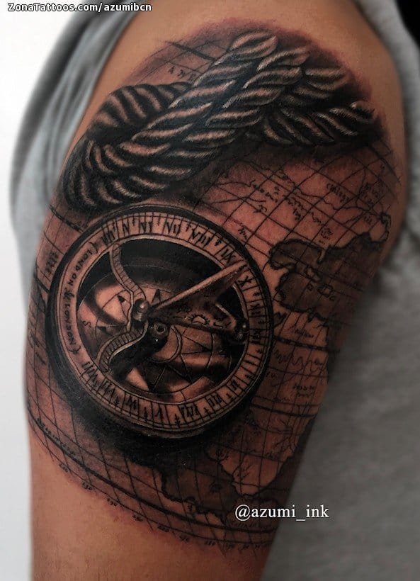 Tattoo of Compasses, Strings, Maps