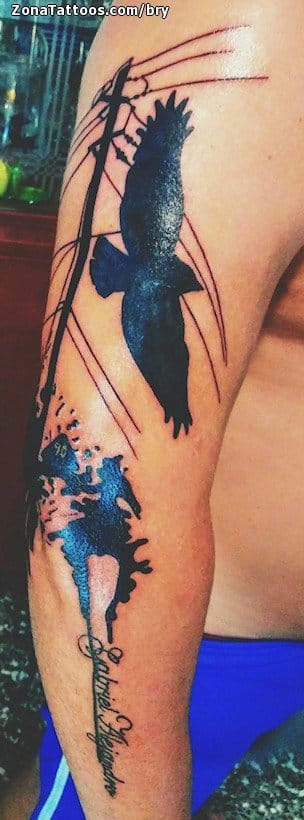 Foto de tatuaje Aves, Siluetas, Animales