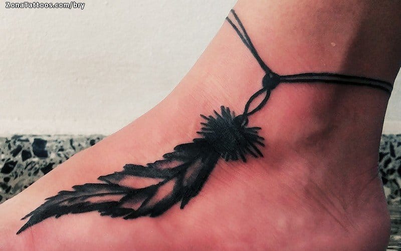 Tattoo photo Feathers, Ankle, Instep