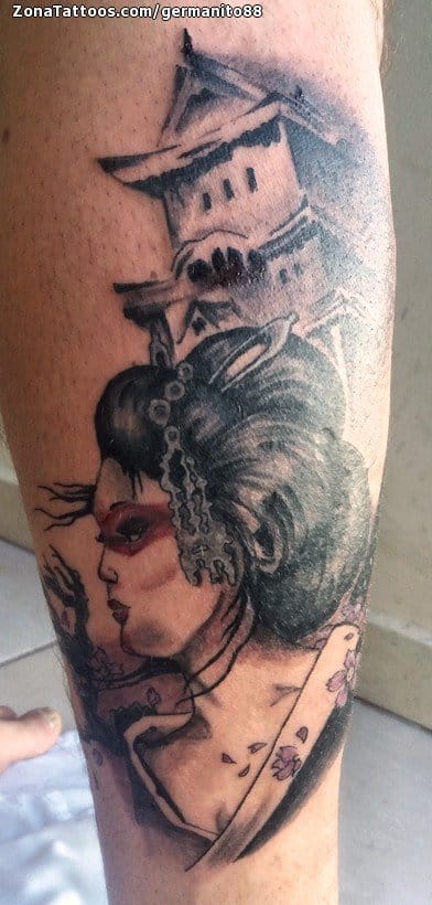 Foto de tatuaje Geishas, Pagodas, Orientales