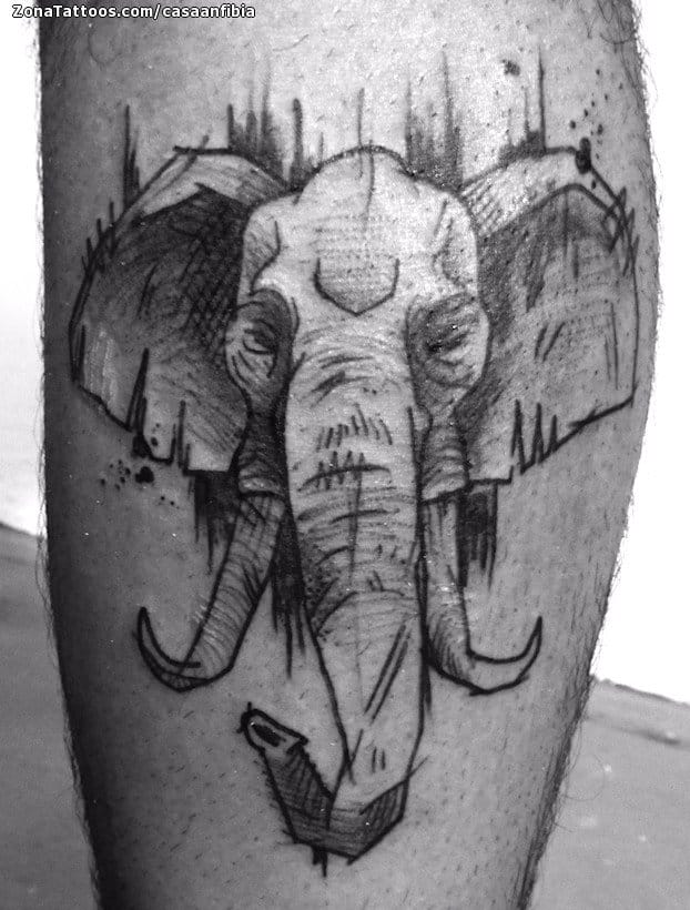 Foto de tatuaje Elefantes, Animales