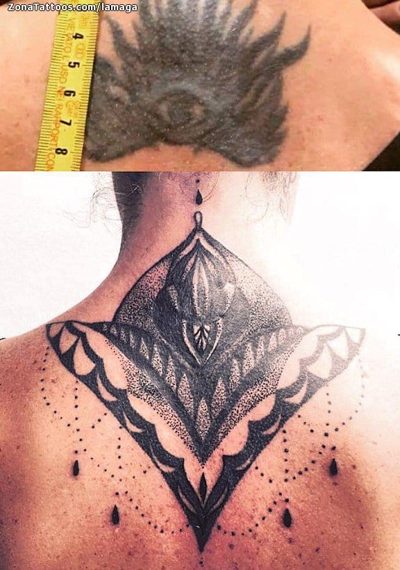 Foto de tatuaje Cover Up, Mándalas, Puntillismo